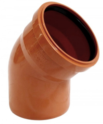 Sinikon НПВХ Отвод D160 45градусов для наружной канализации коричневый