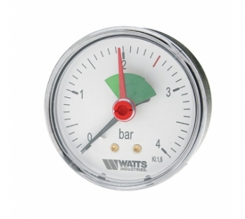Watts F+R101(MHA) 50/4x1/4 Манометр аксиальный с указателем предела / диаметр 50мм. 0-4 бар