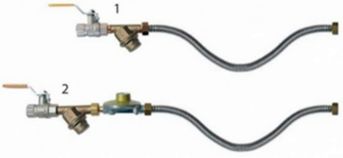 Комплект для подключения к газу (низкое давление, кран, фильтр, подводка гибкая) для инфракрасного обогревателя