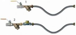 Комплект для подключения к газу (среднее давление, кран, фильтр, регулятор давления, подводка гибкая) для инфракрасного обогревателя