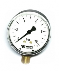 Watts F+R200(MDR) 63/10x1/4 Манометр радиальный / диаметр 63мм. 0-10 бар