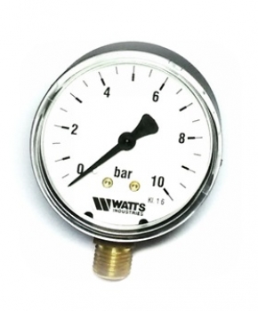 Watts F+R200(MDR) 50/10x1/4 Манометр радиальный / диаметр 50мм. 0-10 бар