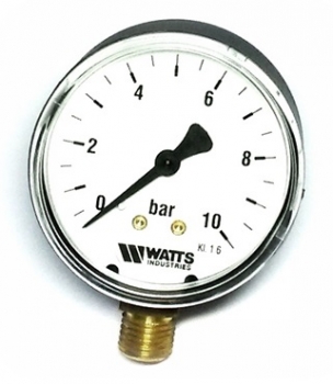 Watts F+R200(MDR) 80/10x1/2 Манометр радиальный / диаметр 80мм. 0-10 бар