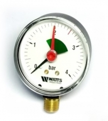 Watts F+R201(MHR) 63/4x3/8 Манометр радиальный с указателем предела / диаметр 63мм, 0-4 бар