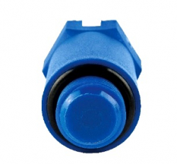 Stout Пробка (длинная) с наружной резьбой и уплотнительным кольцом 1/2, синяя