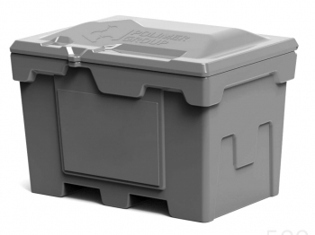 Полимер Групп Ящик пластиковый 500л с крышкой, серый