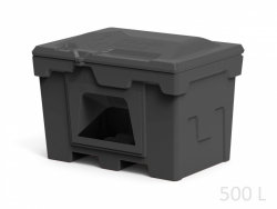 Полимер Групп Ящик пластиковый 500л с крышкой и дозатором, черный