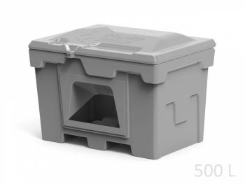 Полимер Групп Ящик пластиковый 500л с крышкой и дозатором, серый