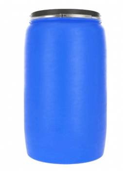 Бочка пластиковая 227л с крышкой на обруч Open Top, синяя