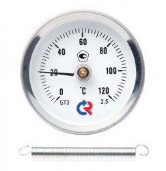 РОСМА БТ-30.010 (0-120С) Термометр биметаллический накладной 63мм, с пружиной
