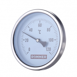 ROMMER Термометр биметаллический DN80мм с погружной гильзой 50мм 1/2