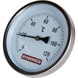 ROMMER Термометр биметаллический DN100мм с погружной гильзой 50мм 1/2
