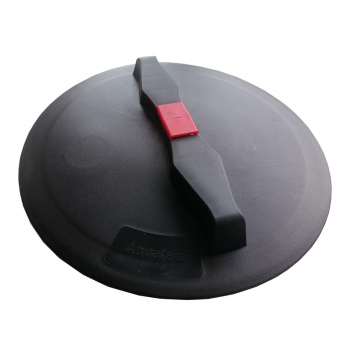 АКВАТЕК Крышка пластиковая 355мм с дыхательным клапаном, черная с красным клапаном