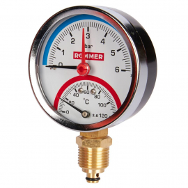 ROMMER Термоманометр радиальный с автоматическим запорным клапаном DN 80мм 1/2