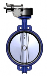 TECOFI VPE4408-08EP0400 TECLARGE DN400 PN10 Затвор дисковый поворотный межфланцевый (корпус, диск, пробка чугун, манжета EPDM) с редуктором