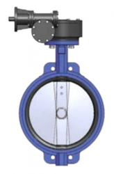 TECOFI VPE4408-08EP0350 TECLARGE DN350 PN10 Затвор дисковый поворотный межфланцевый (корпус, диск, пробка чугун, манжета EPDM) с редуктором