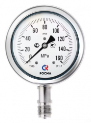 РОСМА ТМ-521Р.00(0-160MPa)G1/2.1,5 Манометр с поверкой радиальный 0..160 МПа, корпус 100мм, G1/2
