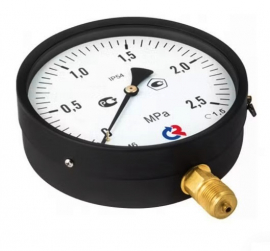 РОСМА ТМ-610Р.00(0-0,16MPa)M20x1,5.1,5.IP54 Манометр с поверкой радиальный 0-0,16 МПа, корпус 150мм, М20х1,5 (метрическая) снизу, кл.1,5, с повышенной пылевлагозащитой