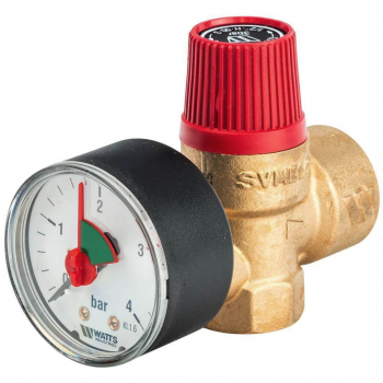 Watts SVM 30-1/2 Предохранительный клапан с манометром для систем отопления (3 бар, 1/2