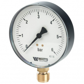 Watts F+R200(MDR) 100/6x1/2 Манометр радиальный 0-6 бар, диаметр 100мм, 1/2