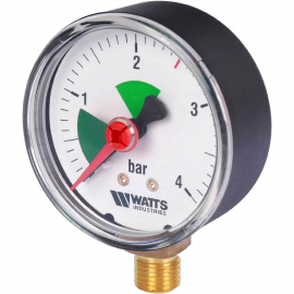 Watts F+R201(MHR) 63/4x1/4 Манометр радиальный с указателем предела 0-4 бар, диаметр 63мм, 1/4