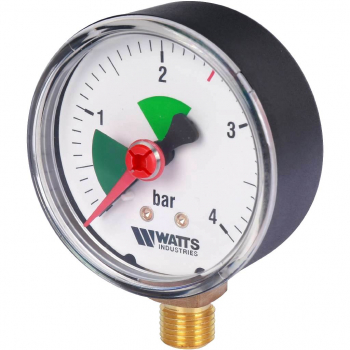 Watts F+R201(MHR) 63/4x1/4 Манометр радиальный с указателем предела 0-4 бар, диаметр 63мм, 1/4