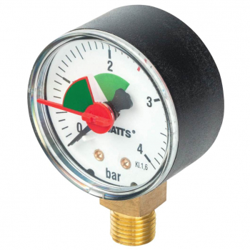 Watts F+R201(MHR) 50/4x1/4 Манометр радиальный с указателем предела 0-4 бар, диаметр 50мм, 1/4