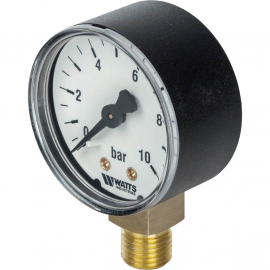 Watts F+R200(MDR) 50/10x1/4 Манометр радиальный 0-10 бар, диаметр 50мм, 1/4