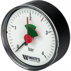 Watts F+R101(MHA) 63/4x1/4 Манометр осевой (аксиальный) с указателем предела 0-4 бар, диаметр 63мм, 1/4