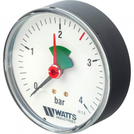 Watts F+R101(MHA) 80/4x1/4 Манометр осевой (аксиальный) с указателем предела 0-4 бар, диаметр 80мм, 1/4
