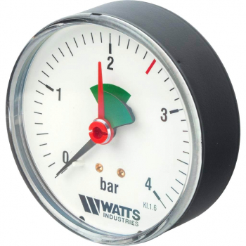 Watts F+R101(MHA) 80/4x1/4 Манометр осевой (аксиальный) с указателем предела 0-4 бар, диаметр 80мм, 1/4