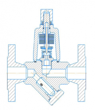 АДЛ СТИМАКС В34R.25.015.Ф/Ф Конденсатоотводчик биметаллический с регулировкой температуры DN15 (фланец) PN40, нерж. сталь, Tmax 300С, перепад dP 25 бар