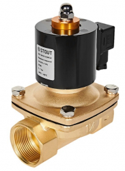STOUT SSV-0010-220032 Клапан двухпозиционный электромагнитный (соленоидный) прямого действия нормально закрытый НЗ, 220В, G1 1/4, EPDM