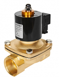STOUT SSV-0010-024032 Клапан двухпозиционный электромагнитный (соленоидный) прямого действия нормально закрытый НЗ, 24В, G1 1/4, EPDM