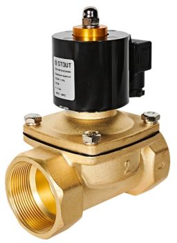 STOUT SSV-0010-024050 Клапан двухпозиционный электромагнитный (соленоидный) прямого действия нормально закрытый НЗ, 24В, G2, EPDM
