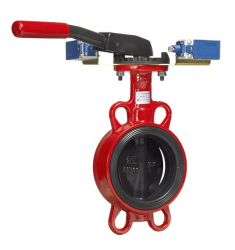 АДЛ ГРАНВЭЛ ЗПВС-100x1,6 - FL(w)-3-100-MN-E Затвор дисковый поворотный Ду100, Ру16 с ручкой и 2-мя концев. выключателями A5401 EMAS, IP65, рукоятка MN