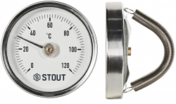 STOUT Термометр биметаллический накладной (с пружиной) DN63мм, 120 град.