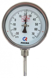 РОСМА БТ-52.220(-30-70С)G1/2.46.1,5 Термометр радиальный биметаллический коррозионностойкий -30-70С, корпус 100мм, шток 46мм, G1/2