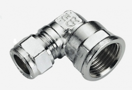 TIEMME 1105CZC Угольник компрессионный хромированный 12х1/2