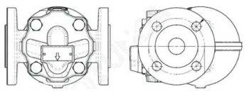 АДЛ СТИМАКС А12.10.015.Ф/Ф Конденсатоотводчик поплавковый DN15 (фланец) PN14, чугун GGG40, Tmax 250С, перепад 10 бар, R-L (справа налево)