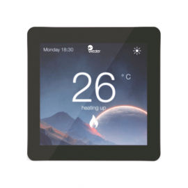 WESTER RT08PWF Термостат электронный программируемый с цветным ЖК-дисплеем (сенсор, черный, WiFi), функция удаленного управления, встраиваемый
