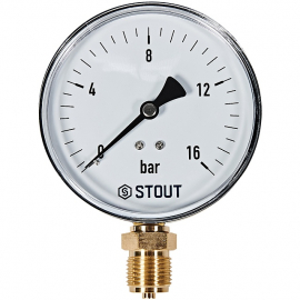 STOUT SIM-1010-101615 Манометр радиальный 0-16 бар, корпус 100мм, 1/2