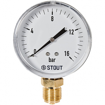 STOUT SIM-1010-801615 Манометр радиальный 0-16 бар, корпус 80мм, 1/2