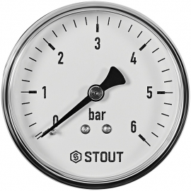 STOUT SIM-1009-630608 Манометр аксиальный 0-6 бар, корпус 63мм, 1/4