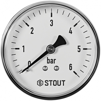 STOUT SIM-1009-630608 Манометр аксиальный 0-6 бар, корпус 63мм, 1/4