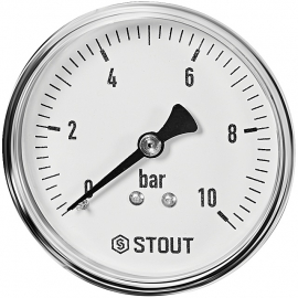 STOUT SIM-1009-631008 Манометр аксиальный 0-10 бар, корпус 63мм, 1/4