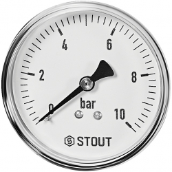 STOUT SIM-1009-501008 Манометр аксиальный 0-10 бар, корпус 50мм, 1/4