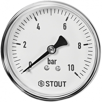 STOUT SIM-1009-501008 Манометр аксиальный 0-10 бар, корпус 50мм, 1/4