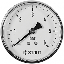 STOUT SIM-1009-500608 Манометр аксиальный 0-6 бар, корпус 50мм, 1/4