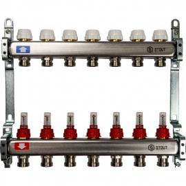 STOUT SMS 0917 000007 Коллектор из нержавеющей стали с расходомерами 7 выходов
